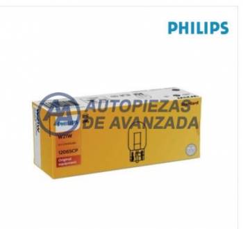 LAMPARA HALOGENA PHILIPS STANDARD W21W 12065 12V (PRECIO POR UNIDAD / VENTA POR CAJA 10 UNIDADES) --- OEM 47135228