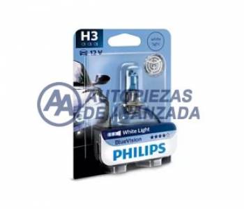 LAMPARA HALOGENA PHILIPS BLUEVISION H3 12336 BV+ 12V 55W BLUEVISION (PRECIO POR UNIDAD / BLISTER UNIDAD) --- OEM 69530730
