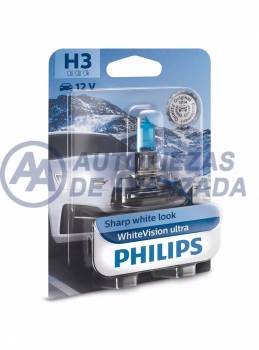 LAMPARA HALOGENA PHILIPS WHITE VISION ULTRA 4200K +60 H3 12336 12V 55W PK22S (PRECIO BLISTER UNIDAD) --- OEM 531128