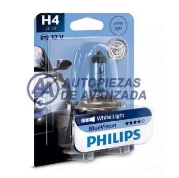 LAMPARA HALOGENA PHILIPS BLUEVISION H4 12342 BV+ 12V 60/55W BLUEVISION (PRECIO POR UNIDAD / BLISTER UNIDAD) --- OEM 87725330