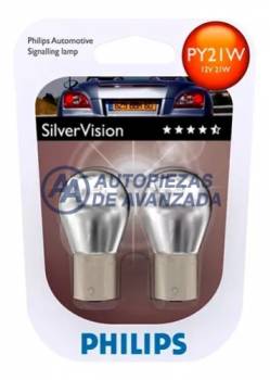 LAMPARA HALOGENA PHILIPS STANDARD PY21W 12496 SV 12V 21W SILVERVISION (PRECIO BLISTER 2 UNIDADES) --- OEM 52444330