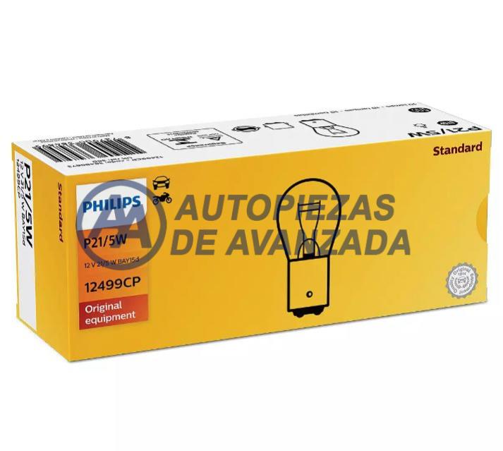LAMPARA HALOGENA PHILIPS STANDARD P21/5W 12499 12V (PRECIO POR UNIDAD / VENTA POR CAJA 10 UNIDADES) --- OEM 48159773
