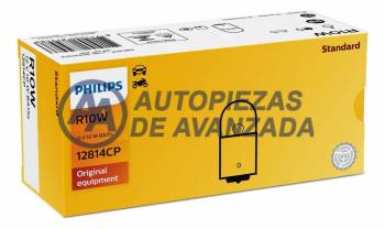 LAMPARA HALOGENA PHILIPS STANDARD R10W 12814 12V 10W (PRECIO POR UNIDAD / VENTA POR CAJA 10 UNIDADES) --- OEM 48341673