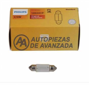 LAMPARA HALOGENA PHILIPS STANDARD C5W 12844 12V TUBULAR (PRECIO POR UNIDAD / VENTA POR CAJA 10 UNIDADES) --- OEM 48156673