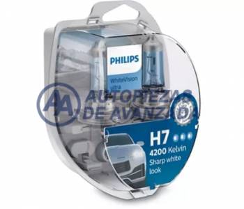 LAMPARA HALOGENA PHILIPS WHITE VISION ULTRA 4200K +60 H7/W5W 12972 12V (PRECIO SET) --- OEM 35495928