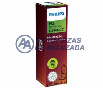 LAMPARA HALOGENA PHILIPS MASTERLIFE H3 13336 ML 24V 70W PK22S MASTERLIFE (PRECIO CAJA UNIDAD) --- OEM 77462030