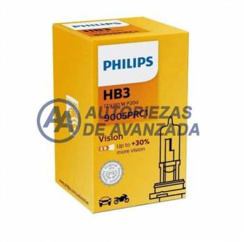LAMPARA HALOGENA PHILIPS STANDARD HB3 9005 PR 12V 65W P20D PREMIUM +30 LUZ (PRECIO POR UNIDAD / CAJA UNIDAD) --- OEM 24689930