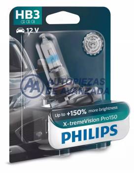 LAMPARA HALOGENA PHILIPS XTREMEVISION PRO HB3 9005 XVP 12V 60W P20D XTREMEVISION PRO +150 LUZ (BLISTER UNIDAD) --- OEM 557128