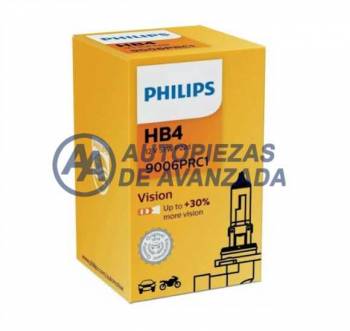 LAMPARA HALOGENA PHILIPS STANDARD HB4 9006 PR 12V 55W P22D PREMIUM +30 LUZ (PRECIO POR UNIDAD / CAJA UNIDAD) --- OEM 24687530