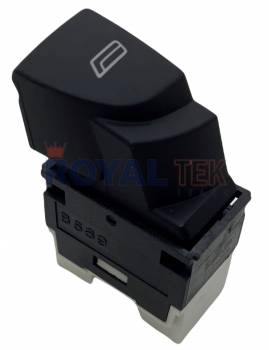TECLA ALZACRISTALES ROYALTEK IVECO DAILY -- BASE NEGRA Y BLANCA / 6 TERMINALES LADO IZQUIERDO / SIMPLE - RETROILUMINACION COLOR ROJA --- OEM 500321134