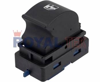 TECLA ALZACRISTALES ROYALTEK FIAT QUBO -- TECLA SIMPLE / FICHA AZUL 4 PINES - RETROILUMINACION COLOR NARANJA --- OEM 735442324 6554XV