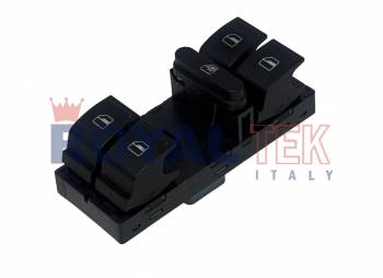 TECLA ALZACRISTALES ROYALTEK VOLKSWAGEN VENTO PASSAT AMAROK TIGUAN / BASTIDOR COMPLETO 10 PINES - RETROILUMINACION COLOR ROJA --- OEM 1K4959857B 5K4959857