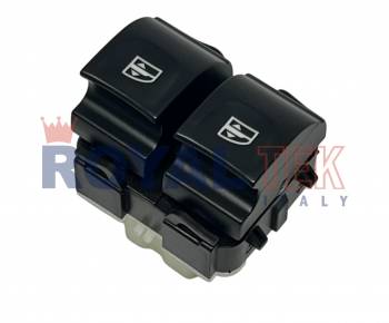 TECLA ALZACRISTALES ROYALTEK RENAULT DUSTER / FLUENCE / CAPTUR / CLIO -- TECLA DOBLE / FICHA 7 PINES - RETROILUMINACION COLOR BLANCA --- OEM 254118722R