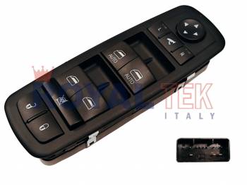 TECLA ALZACRISTALES ROYALTEK DODGE JOURNEY 2.4 2011 / BASTIDOR COMPLETO CON FUNCION ESPEJO REBATIBLE - FICHA DE 11 PINES -  RETROILUMINACION COLOR AZUL --- OEM 56046826AC