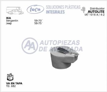 ROTOR DISTRIBUIDOR TECA IKA BERGANTIN JEEP - DISTRIBUIDORES AUTOLITE IAT1016A - USA TAPA TD682